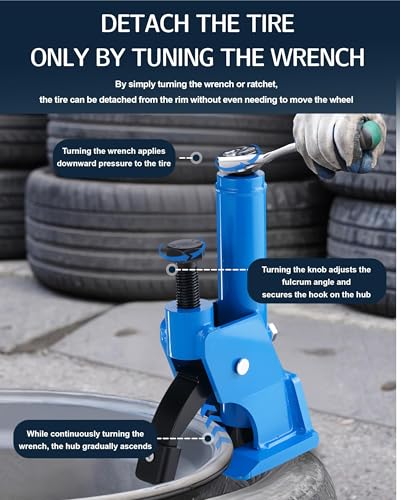 Effort-Saving Manual Tire Bead Breaker, 38"-42" Tires Changer Tool with Rubber Pad, Easy-Operated Tire Repair Tool for Car Truck Tractor Mower ATV RV Blue - color: Blue
