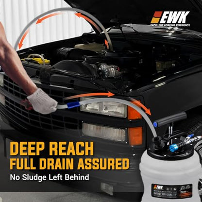 EWK 10.5L Pneumatic/Manual Oil Extractor Pump for Oil Change, Fluid Extractor for Automotive Fluids Vacuum Evacuation - size: 10.5L