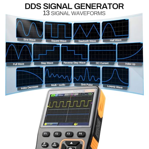 3IN1 Oscilloscope Handheld Digital Held 2 Channel USB Multimeter Kit Osciloscopio Automotive Automotriz Multi Testers Meter Multimetro Digital Professional (Oscilloscope1pcs)