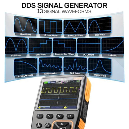 3IN1 Oscilloscope Handheld Digital Held 2 Channel USB Multimeter Kit Osciloscopio Automotive Automotriz Multi Testers Meter Multimetro Digital Professional (Oscilloscope1pcs)
