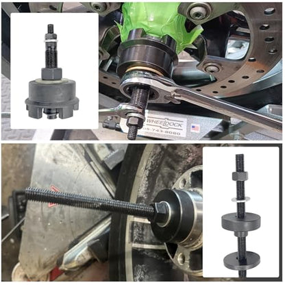 Motorcycle Wheel Bearing Puller Tool Kit fit for Most Harley Davison Motorcycles from 2000, Wheel Bearing Removal and Installation Tool for 3/4" 1" 25mm Bearings