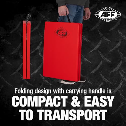 AFF Folding Mechanic Pad - 47" Length Heavy Duty Pad for Lying, Sitting or Kneeling - Chemical Resistant Vinyl Upholstery with Carrying Handle - Garage & Repair Shop Use