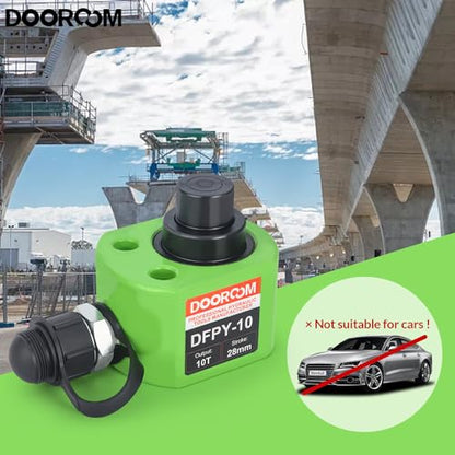 10T 1.0"/26mm Stroke Portable Hydraulic Cylinder Portable Low Profile Jack Sets Multi-Acting Porta Power Ram Jack Kits Lifting Cylinder with CP-180 Hydraulic Hand Pump