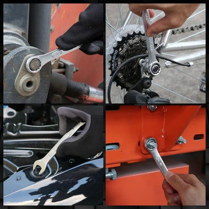 30-Piece Combination Wrench Set, Metric (6mm-24mm) & SAE (1''-1/4"), Standard Spanner Wrench Set, Mechanic Tool Sets with Rolling Pouch, Open End Wrenches for Household, Garage, Workshop, Auto Repairs - style: 30PCS Metric&SAE