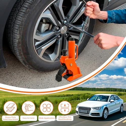 Manual Tire Bead Breaker, Suitable for 38"-42" Tire Changer with Rubber Pad and Gloves, Rim-Safe Alloy Hub Protection, Easy Bead Removal for ATV UTV Tractor Truck Car RV Bus Golf Cart