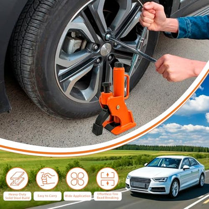 Manual Tire Bead Breaker, Suitable for 38"-42" Tire Changer with Rubber Pad and Gloves, Rim-Safe Alloy Hub Protection, Easy Bead Removal for ATV UTV Tractor Truck Car RV Bus Golf Cart