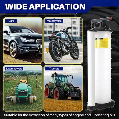 DASBET 7L Fluid Extractor Manual Oil Changer Vacuum | Hand Operated Engine Oil Change Fluid Extractor Hand Pump Tank Remover (7L) - size: 7L