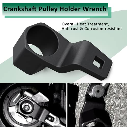 MOSTPLUS 19mm Harmonic Balancer Socket Tool + 50mm Crankshaft Crank Pulley Wrench Holder Automotive Removal Tools Compatible with Honda and Acura Engines