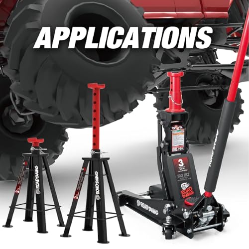 Road DAWG Hydraulic Low and High Profile Professional Grade Foldable Garage Service/Floor Jack with Quick Lift Pump, 3 Ton (6,600 lb) Capacity, Black