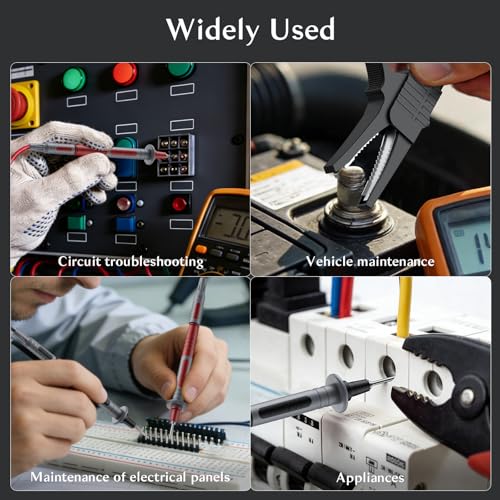 Multimeter Leads Kit, 24PCS Non-Slip Test Leads Set with Flexible Silicone Extension Leads, 8 Interchangeable Probe Tips and Alligator Clips, Cat III 1000V for Electricians & Auto Repair - size: 24PCS