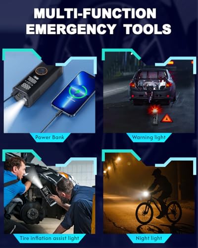 Sehawei Tire Inflator Portable Air Compressor,4X Faster 150PSI & 20000mAh Air Pump for Car Tires,Electric Air Pump with Digital Dual LCD Display for Cars,Motorcycles,Bikes,Balls