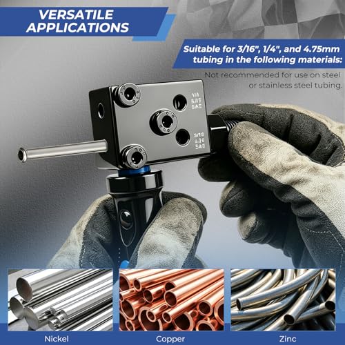 Professional 7-Piece Brake Line Flaring Tool Kit for 3/16″ & 1/4″ SAE Double Flare and 45° Single & Bubble Flares