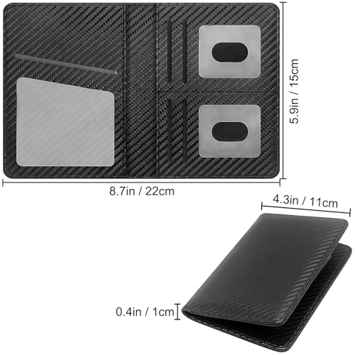 Car Registration and Insurance Holder, Premium Leather Insurance and Registration Holder,vehicle Glove Box Car Organizer, with Magnetic Shut for Cards, Driver License (Carbon Fiber Black-M) - color: 02-Carbon Fiber Black-M
