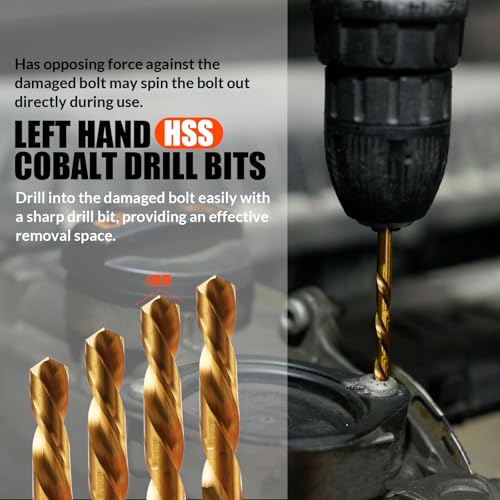 42Pcs Bolt Extractor Kit,Left Hand Drill Bit,Easy Out Screw Bolt Extractor | Heavy Duty,Durable&Resistant Damage,Solve Broken Screw Nuts,Multiple Size Options,for Men's Gift,Home Mechanical DIY - size: 42pc