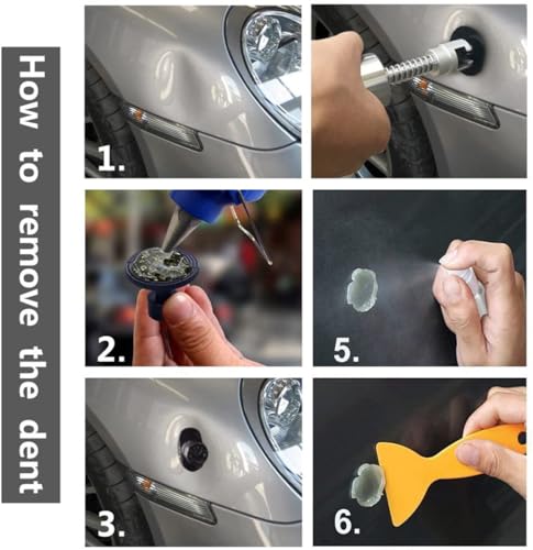 GLISTON Car Paintless Dent Repair Tool, Dent Removal kit for Automobile Body/Motorcycle Body/Refrigerator Body/Truck Body/Washing Machine Body Dent Remove - size: L