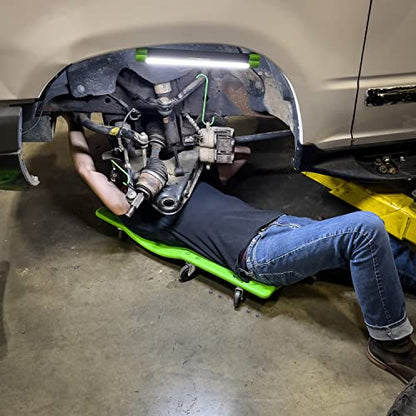 OEMTOOLS 24977 36” Mechanic’s Creeper with Headrest, Low Profile Creeper, Automotive Creeper, 350 Pound Weight Capacity, Green