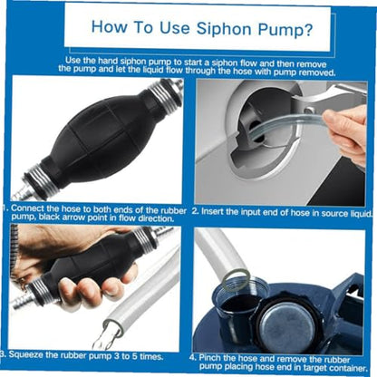 NUOBESTY Manual Suction Hose Set for Car Oil and Water Transfer, Handheld Siphon Pump with Vehicle Guide Oil Tube, Multipurpose Water Suction Kit for Automotive and Home Use