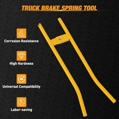 GOOACC Truck Brake Spring Tool LT890 Heavy Duty Truck Brake Spring Slack Adjustable Tool Anchor Pin Spings Installer for Semi Trucks Brake Spring Pliers Air Drum Brake Shoe Spring Tools LTI 890 Yellow - color: Truck Brake Spring Tool Yellow