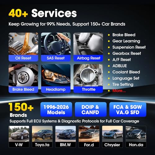 Autel MK900 Scanner, 2026 OBD2 Diagnostic Tool Up of MK808S MX808S MK808BT, Works as MaxiCOM MX900 MK900BT MK900-BT w/ 3000+ Bidirectional Active Tests, All System, 40+ Resets, DOIP CANFD, FCA