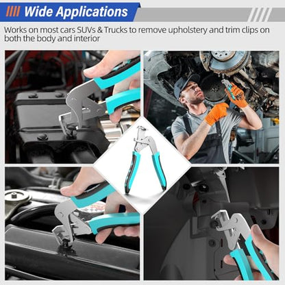 Burmong 4 Pieces Automotive Electrical Disconnect Pliers, Disassembly Tools, Auto Electrical Disconnect Pliers Set, Clip Removal Tool, Car Clip Removal Tool