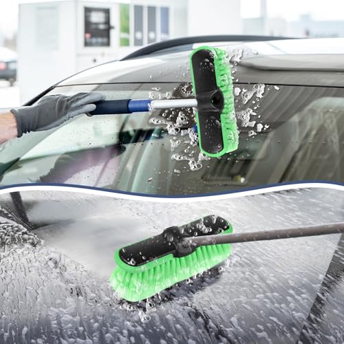 10“ Car Wash Brush Head, Scrub Brush Attachment for Extension Pole, Outdoor Cleaning Tool for Window, Wall, Floor, Deck, Patio - size: 1 Pack