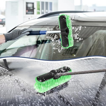10“ Car Wash Brush Head, Scrub Brush Attachment for Extension Pole, Outdoor Cleaning Tool for Window, Wall, Floor, Deck, Patio - size: 1 Pack