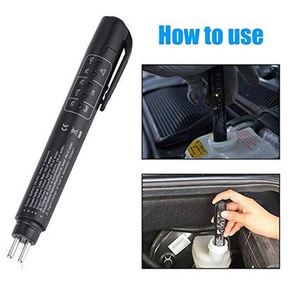 Brake Fluid Liquid Tester, Auto Diagnostic Testing Tool, Oil Moisture Analyzer with 5 LED Indicators, Auto Diagnostic Checker Tool for DOT3 DOT4 Brake Fluid，Father'Day Gift