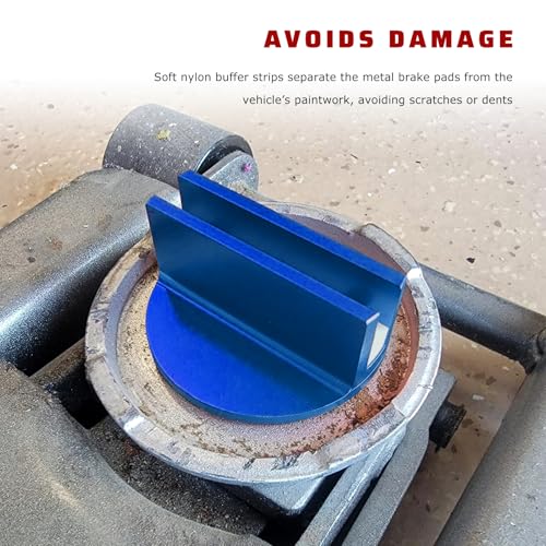 Universal Magnetic Jack Pad, 0.4" Slotted Aluminum Grooved Floor Jack Pad Tool Frame Rail Protector, Pinch Weld Jacking Puck Adapter with Large Slot for Most Vehicles (Blue) - color: Blue