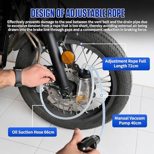 MR CARTOOL Brake Bleeder Kit 1L Brake Bleeder Bottle with Magnet, One Way Check Valve 25.98inTube for Motorcycle Collect Brake Fluid