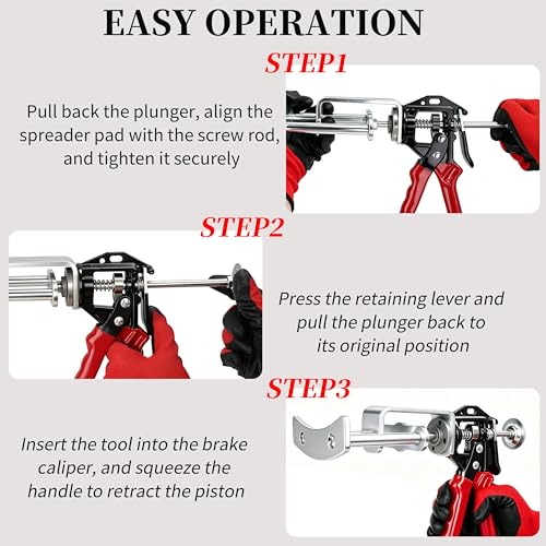 Dual Piston Brake Caliper Compressor, Brake Caliper Compression Tool, Disc Brake Piston Compressor Tool & Brake Pad Spreader for Brake Pad Replacement, Brake Caliper Tool for Most Cars, SUVs & Trucks - size: Dual Brake Pad Spreader