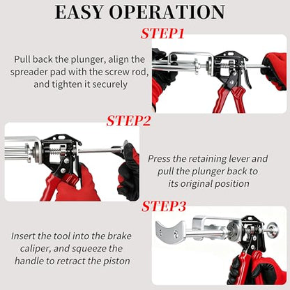 Dual Piston Brake Caliper Compressor, Brake Caliper Compression Tool, Disc Brake Piston Compressor Tool & Brake Pad Spreader for Brake Pad Replacement, Brake Caliper Tool for Most Cars, SUVs & Trucks - size: Dual Brake Pad Spreader