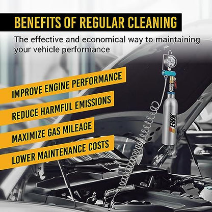 EWK Fuel Injection Cleaning Canister, Vacuum Intake Valve & Combustion Chamber Cleaner Tool for Gasoline Engines, Vacuum System Pressure Test
