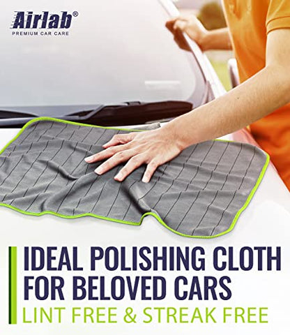 Airlab Magic Cleaning Cloth Window Glass Cleaner Carbon Microfiber Towels Kitchen Bathroom Lint Free Rags Car Wipes Drying Auto Detailing, Pack of 4, 20" x 16", Grey-Green - color: 20 X 16 Inch, Pack of 4, Grey-green
