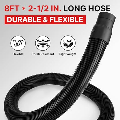Shop-Vac 8' X 2-1/2" Universal Hose Black - size: 8' X 2-1/2"