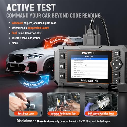 FOXWELL NT510 Pro fit for BMW 2-in-1 Diagnostic Scanner & 12V Battery Tester, Full System Bidirectional Scan Tool with All Reset Services & Battery Registration for BMW/Mini/RR (Lifetime Free Update) - color: fit for BMW -Deep Black
