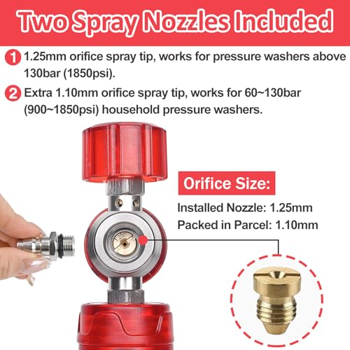 BEAR FORCE Pressure Washer Gun Up to 3000 PSI with Undiluted Mini Foam Cannon Set, 5 Spray Nozzles, Power Washer Spray Gun with 3/8'' Swivel Quick Connect, M22-15mm Connector, Car Wash, Car Detailing - color: Spray Gun & Mini Foam Cannon Set