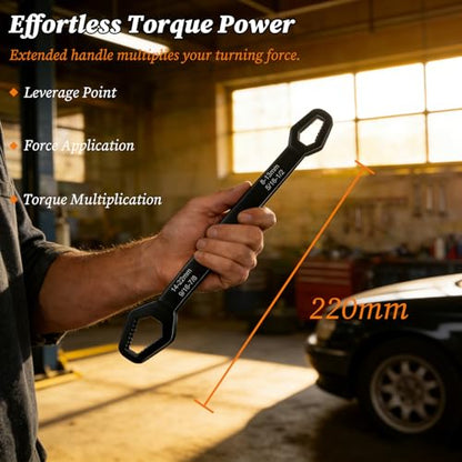 Universal Self Adjusting Wrench, 8–22mm Double Ended Multifunctional Self-Tightening Adjustable All in One Tool, Car Torque Wrenches for Tight Spaces Tools (2pcs)
