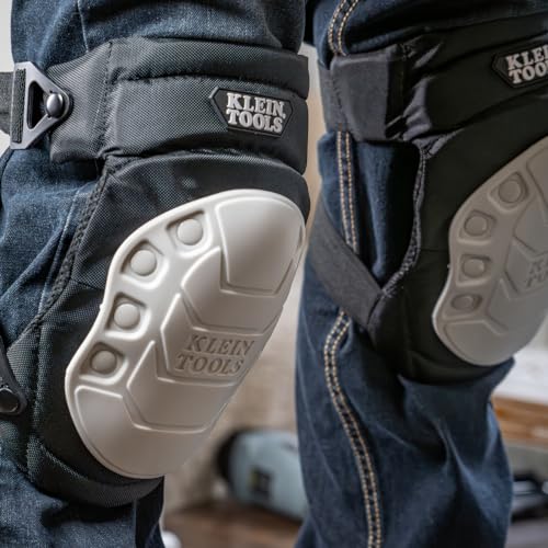 KLEIN TOOLS 60846 Knee Pad for Men and Women, Non-Marring, Gel-Like Padding, Adjustable Straps, Great for Construction and Flooring