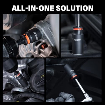 48-Piece 1/4" Drive Impact Socket Set | SAE & Metric (3/16"-9/16" & 4-15mm), Shallow & Deep Sockets Kit, 6-Point, Premium Cr-Mo Steel for Auto Repair - size: 1/4" 48pcs