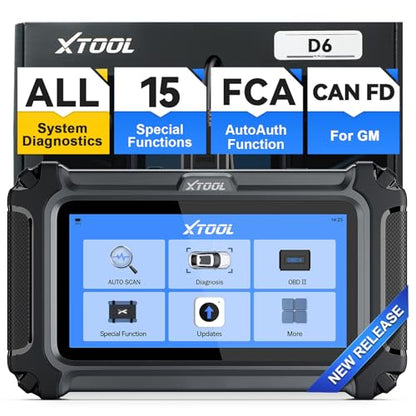 XTOOL D6 OBD2 Scanner Engine ABS SRS Transmission All System Car Scanner | Check Engine Code Reader for Cars and Trucks ABS Bleed EPB Service Throttle Relearn SRS Airbag 15 Reset Diagnostic Scan Tool