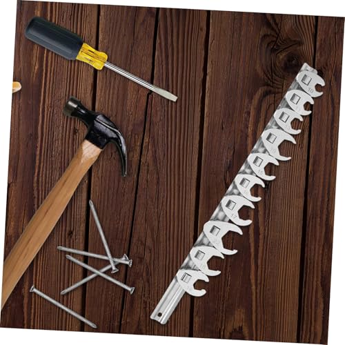 minkissy 10pcs 3/8 Inch Quick-release Ratchet Wrench Set with Interchangeable Open-end Heads, Metric Crowfoot Flare Nut Wrenches for Automotive Repair and Mechanic Tools