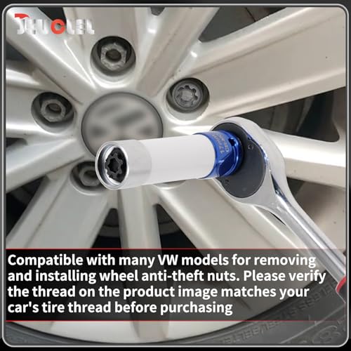 533 Wheel Locking Nut Key for VW, Socket Adapter (OD 28mm-ID 25mm) | Wheel Lock Nut Socket Adapter, Anti-Theft Lug Nut Removal Tool, Anti-Theft Screw Remover, Repair Tool, Tyre Fitting, garage - size: Socket 533