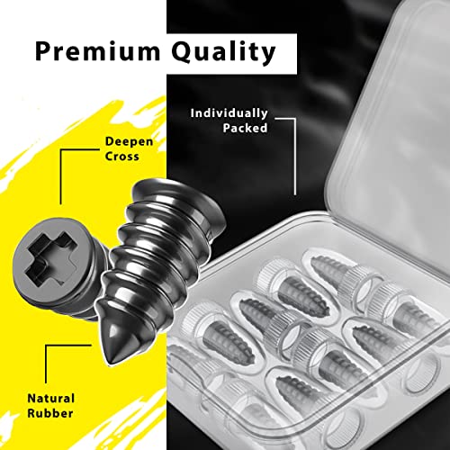 GradCap Tire Repair Rubber Screws with Storage Box for Car 20 Pcs (10S/10L) | Roadside Emergency Flat Tire Plug Kit 10 Short & 10 Long Tire Nails Puncture Repair Accessories for Motorcycle & Bicycle