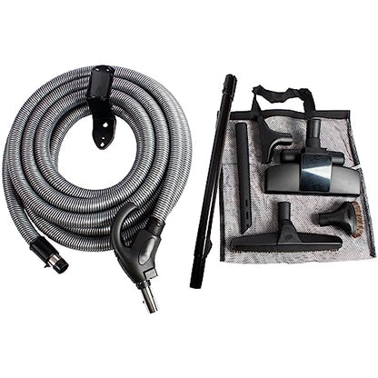 Cen-Tec Systems 97305 Central Vacuum Low Voltage Attachment Kit with Switch Control Hose, 30 Ft, Black - size: 30 Ft. Hose