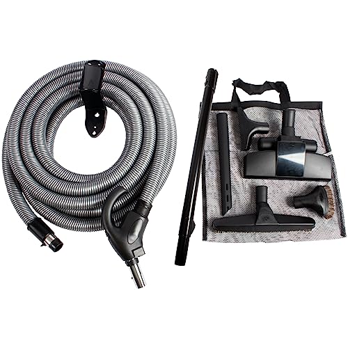 Cen-Tec Systems 97305 Central Vacuum Low Voltage Attachment Kit with Switch Control Hose, 30 Ft, Black - size: 30 Ft. Hose