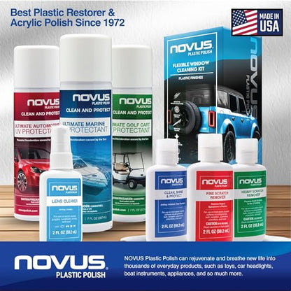 NOVUS Clear in Five Headlight Restoration Kit | 2 Ounce #1, 2, & 3 Bottles, Buffing Pad, Backing Pad Drill Attachment, 1,000 Grit Sanding Disk, 3 Polish Mates - size: NOVUS Headlight Restoration Kit
