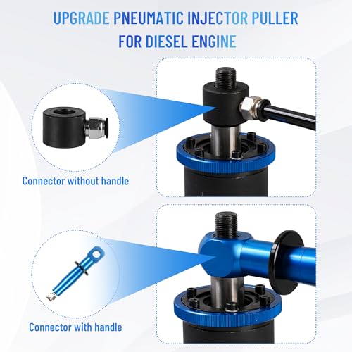 27PC Upgrade Pneumatic Injector Puller For Diesel Engine, Labor-Saving Injectors Removal Tool Kit ,18 Adapters, 3 Hooks,High Impact Extractor Hammer Puller Air Vibration Injector Extractor with Handle