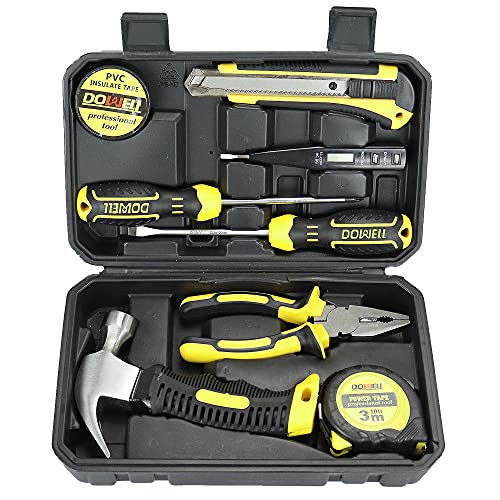 DOWELL Small Mini Tool Set School College Student Kids Dorm Tool Set Kit Home Repair Hand Tools with Tool Box Storage Case Upgraded HYT9 - style: HYT9