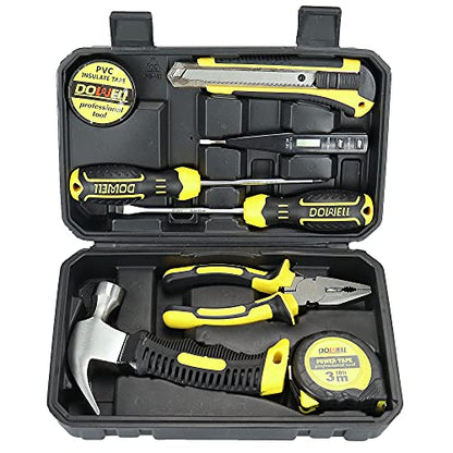 DOWELL Small Mini Tool Set School College Student Kids Dorm Tool Set Kit Home Repair Hand Tools with Tool Box Storage Case Upgraded HYT9 - style: HYT9