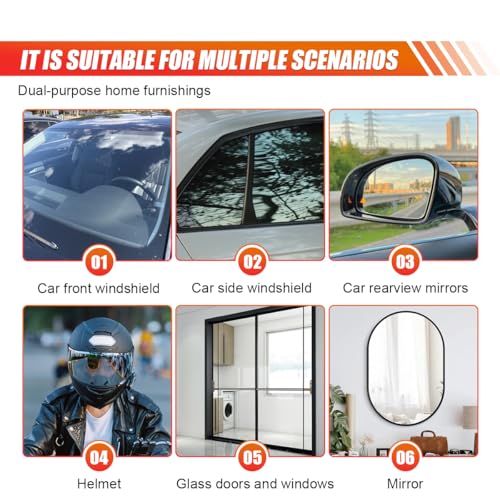Automotive Oil Film Cleaning Brush - Reusable Glass Cleaning Board Car Windshield Glass Oil Film Remover Brush for Windows - Antifog Glass Coating for Windshield Improves Clarity and Visibility (4PCS)